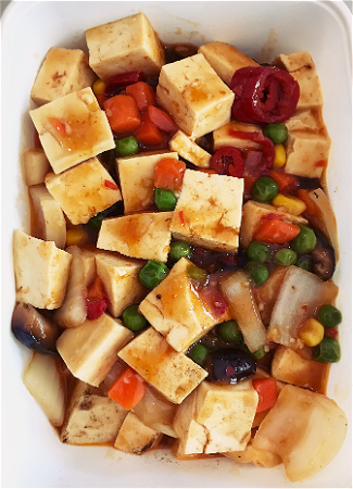 50. Tofu met Sichuan kruidensaus